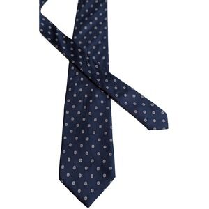 Givenchy Monsieur Navy Blue Silk‎ Geo Pattern Men's Dress Tie